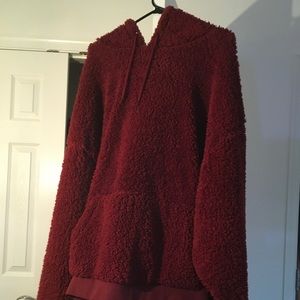 Burgundy hoodie Oversized